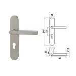 ชุดมือจับก้านโยก เพลทยาว สีสแตนเลสด้าน (ประตูห้องน้ำ) HAFELE 499.63.954