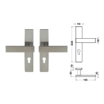 ชุดมือจับก้านโยก เพลทยาว สแตนเลสสตีล HAFELE 499.63.963