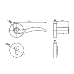 ชุดมือจับก้านโยก ประตูซิงค์อัลลอยด์ สีทองเหลืองปัดด้าน (ประตูทางเข้า) HAFELE 499.62.403