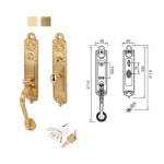 มือจับประตูซิงค์อัลลอยด์ พร้อมระบบมอร์ทิสล็อค (สีทองเหลืองปัดด้าน) HAFELE 499.94.020