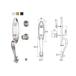 มือจับประตูซิงค์อัลลอยด์ พร้อมระบบล็อค ประตูทางเข้า (สีดำด้าน) HAFELE 489.94.655