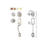 มือจับประตูซิงค์อัลลอยด์ พร้อมระบบล็อค ประตูทางเข้า (สีทองเหลืองเงา) HAFELE 489.94.809