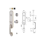 มือจับประตูซิงค์อัลลอยด์ พร้อมระบบล็อค ประตูทางเข้า (สีนิกเกิ้ลด้าน) HAFELE 489.94.648