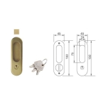 มือจับประตูซิงค์อัลลอยด์ พร้อมอุปกรณ์ล็อคประตูบานเลื่อน (ประตูห้องน้ำ) สีทองเหลืองรมดำ HAFELE 499.65.094