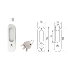 มือจับประตูซิงค์อัลลอยด์ พร้อมอุปกรณ์ล็อคประตูบานเลื่อน (ประตูทางเข้า) สีโครมเงา HAFELE 499.65.099