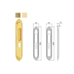 มือจับประตูซิงค์อัลลอยด์ พร้อมอุปกรณ์ล็อคประตูบานเลื่อน (ประตูทางเข้า) สีทองเหลืองปัดด้าน HAFELE 499.65.111