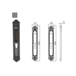 มือจับประตูซิงค์อัลลอยด์ พร้อมอุปกรณ์ล็อคประตูบานเลื่อน (มือจับหลอก) สีนิกเกิ้ลรมดำ HAFELE 499.65.064