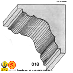 ไม้คิ้ว ไม้บัว ตกแต่ง no. 018 (ขนาด 2“)