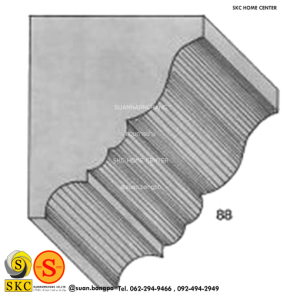 ไม้คิ้ว ไม้บัว ตกแต่ง no. 88 (ขนาด 3“)