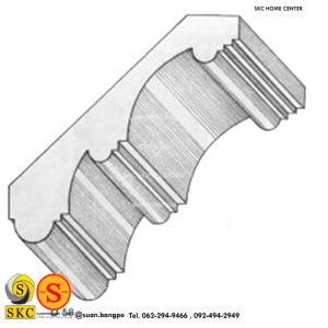 ไม้คิ้ว ไม้บัว ตกแต่ง no. D58 (ขนาด 6“)