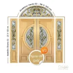  กระจกประตูหน้า Original Navio 08 Gold ขนาด 42×108 cm. Delphi Luxury Door