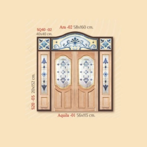 กระจกรางทอง ช่องแสงบน Gold Series (Ara-02) ขนาด 58×180 cm.