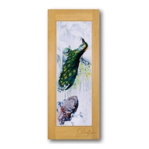 กระจกสีประตูห้องน้ำ Athena-01 ขนาด 56×162.5 cm. Delphi Luxury Door