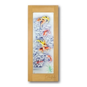 กระจกสีประตูห้องน้ำ Athena-03 ขนาด 56×162.5 cm. Delphi Luxury Door