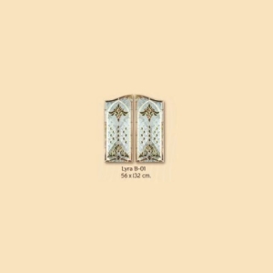 กระจกรางทอง บานกลาง Gold Series (Lyra B-01) ขนาด 56×132 cm.