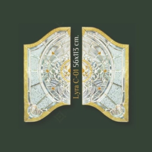 กระจกประตูหน้า STARRY Crystal Series ( Lyra C-01 ) ขนาด 56×113 cm. 