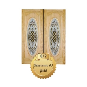 กระจกประตูหน้า Original Benavio 03 Gold ขนาด 48.4×142.8 cm. Delphi Luxury Door