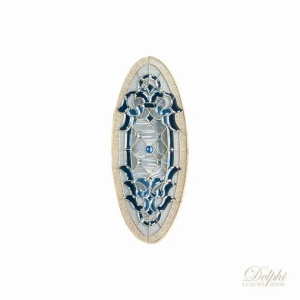 กระจกประตูหน้า Original Palazzo 01 Blue ขนาด 39.4×90.7 cm. Delphi Luxury Door