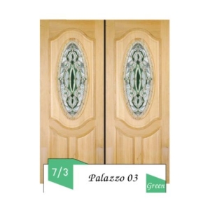 กระจกประตูหน้า Original Palazzo 03 Green ขนาด 39.4×90.7 cm. Delphi Luxury Door