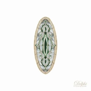 กระจกประตูหน้า Original Palazzo 03 Green ขนาด 39.4×90.7 cm. Delphi Luxury Door