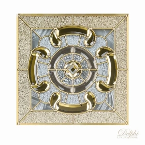 กระจกช่องแสงมุม Original Titus 04A Gold ขนาด 40×40 cm. Delphi Door