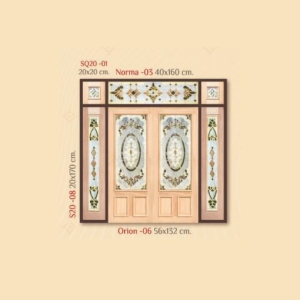  กระจกรางทอง บานกลาง Gold Series (Orion-06) ขนาด 56×132 cm.