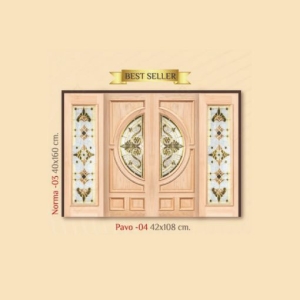  กระจกรางทอง บานกลาง Gold Series (Pavo 04) ขนาด 42×108 cm.