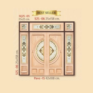  กระจกรางทอง บานกลาง Gold Series (Pavo 13) ขนาด 42×108 cm.