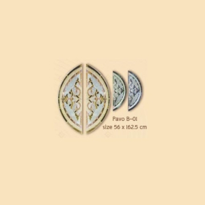 กระจกรางทอง บานกลาง Gold Series (Pavo B-01) ขนาด 56×162.5 cm.