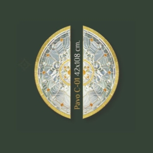 กระจกประตูหน้า STARRY Crystal Series ( Pavo C-01 ) ขนาด 42×108 cm.