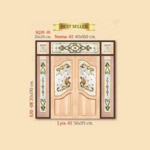 กระจกรางทอง ช่องแสงข้าง Gold Series (S20-08) ขนาด 20×170 cm.