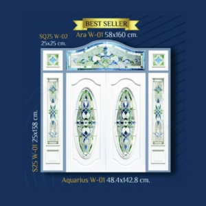  กระจกรางเงินวาว ช่องแสงมุม White Chromed Series (SQ25 W-02) ขนาด 25×25 cm.