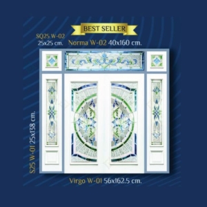 กระจกรางเงินวาว บานกลาง White Chromed Series (Virgo W-01) ขนาด 56×162.5 cm.