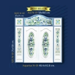 กระจกรางเงินวาว บานกลาง White Chromed Series (Aquarius W-01) ขนาด 48.4×142.8 cm.