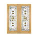 กระจกประตูหน้า Crystal Icaria C 04 ขนาด 56×162.5 cm. Delphi Luxury Door