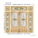 กระจกประตูหน้า Crystal Orcadia C 05 ขนาด 56×132 cm. Delphi Luxury Door