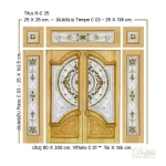 กระจกประตูหน้า Crystal Vittario C 01 (Gold) ขนาด 56×146 cm. Delphi Luxury Door