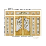 กระจกประตูหน้า Crystal Vittario C 01 (Gold) ขนาด 56×146 cm. Delphi Luxury Door