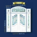 กระจกรางเงินวาว บานกลาง White Chromed Series (Lyra W-01) ขนาด 56×113 cm.