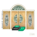 กระจกประตูหน้า Original Benavio 02 Green ขนาด 48.4×142.8 cm. Delphi Luxury Door