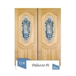 กระจกประตูหน้า Original Palazzo 01 Blue ขนาด 39.4×90.7 cm. Delphi Luxury Door