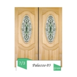 กระจกประตูหน้า Original Palazzo 03 Green ขนาด 39.4×90.7 cm. Delphi Luxury Door