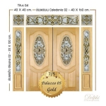 กระจกประตูหน้า Original Palazzo 05 Gold ขนาด 39.4×90.7 cm. Delphi Luxury Door