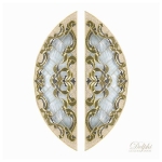 กระจกประตูหน้า Original Ratae 01 Gold ขนาด 52×162.5 cm. Delphi Luxury Door