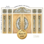 กระจกประตูหน้า Original Ratae 01 Gold ขนาด 52×162.5 cm. Delphi Luxury Door