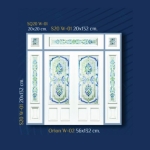 กระจกรางเงินวาว บานกลาง White Chromed Series (Orion W-02) ขนาด 56×132 cm.