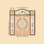 กระจกรางทอง บานกลาง Gold Series (Pavo 05) ขนาด 42×108 cm.