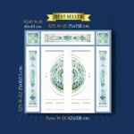 กระจกรางเงินวาว บานกลาง White Chromed Series (Pavo W-01) ขนาด 42×108 cm. 