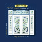 กระจกรางเงินวาว บานกลาง White Chromed Series (Virgo W-01) ขนาด 56×162.5 cm.