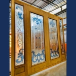 กระจกรางเงินวาว บานกลาง White Chromed Series (Virgo W-02) ขนาด 56×162.5 cm.